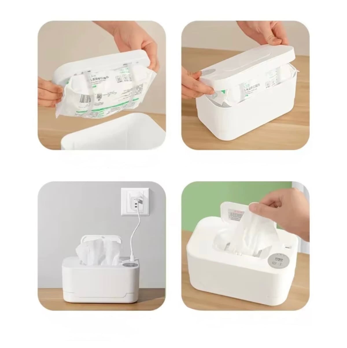 Podgrzewacz do mokrych chusteczek dla niemowląt z wyświetlaczem LED